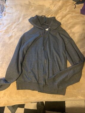 Men's Full-Zip Hooded Sweater - Dark Gray